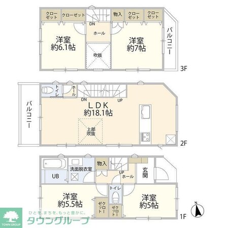 若宮町1丁目戸建の物件間取画像